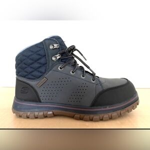 Skechers Men's Navy and Brown Lace-Up Boots